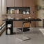 Bureau rectangulaire noir en bois massif + acrylique + fer-267673549