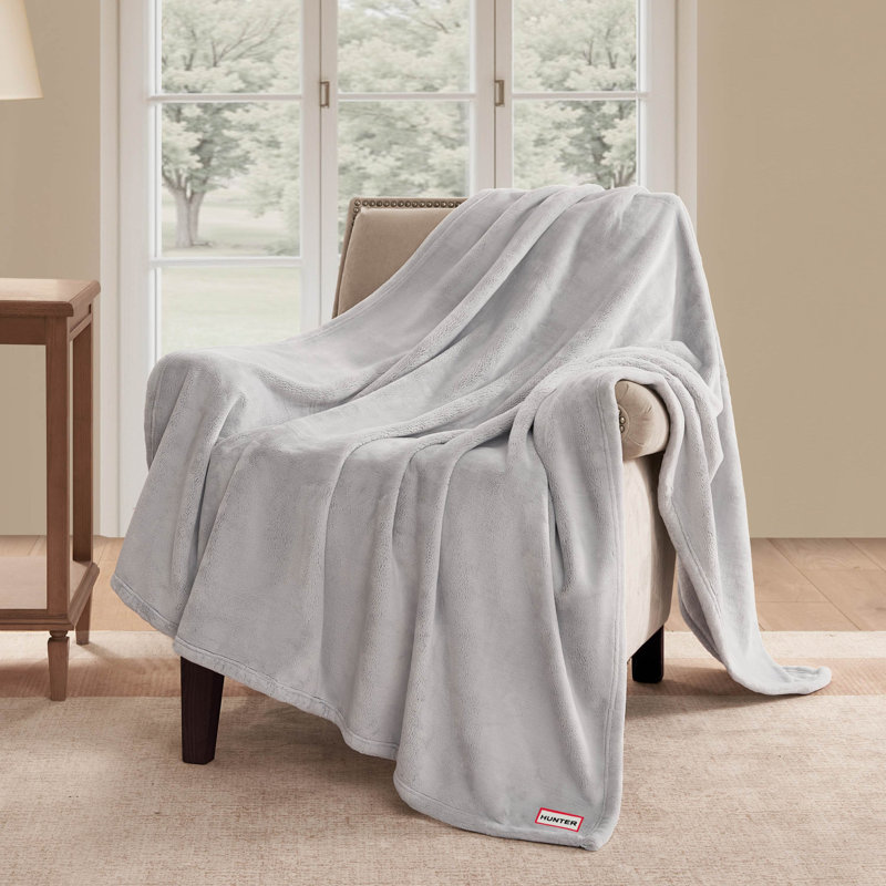 Hunter Coco Flannel Throw Blanket, Glacier Gray