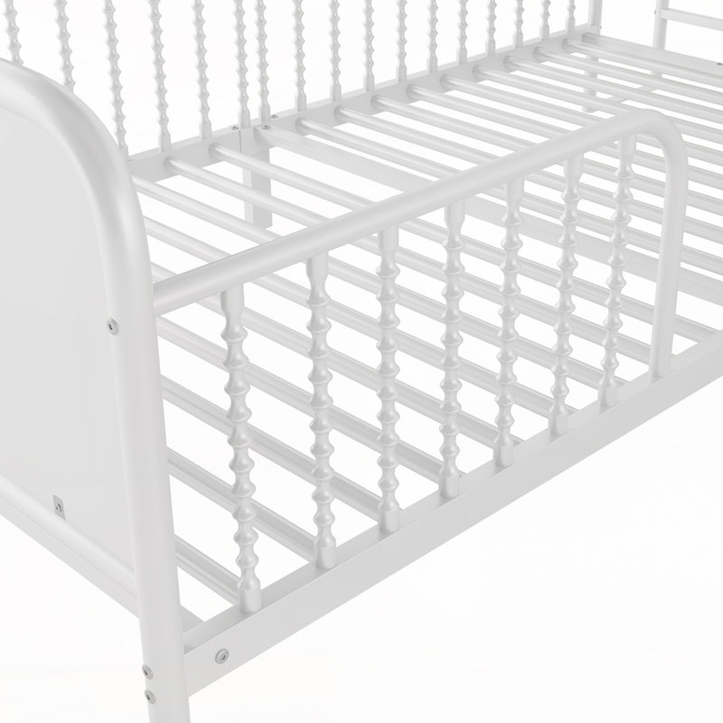 Base de lit plateforme en métal avec tête de lit tapissier et rangement, Simple, Blanc