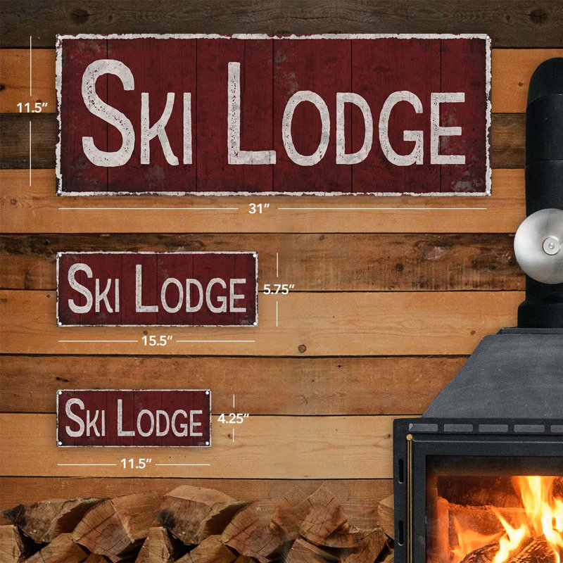 " Ski Lodge Metal Sign "