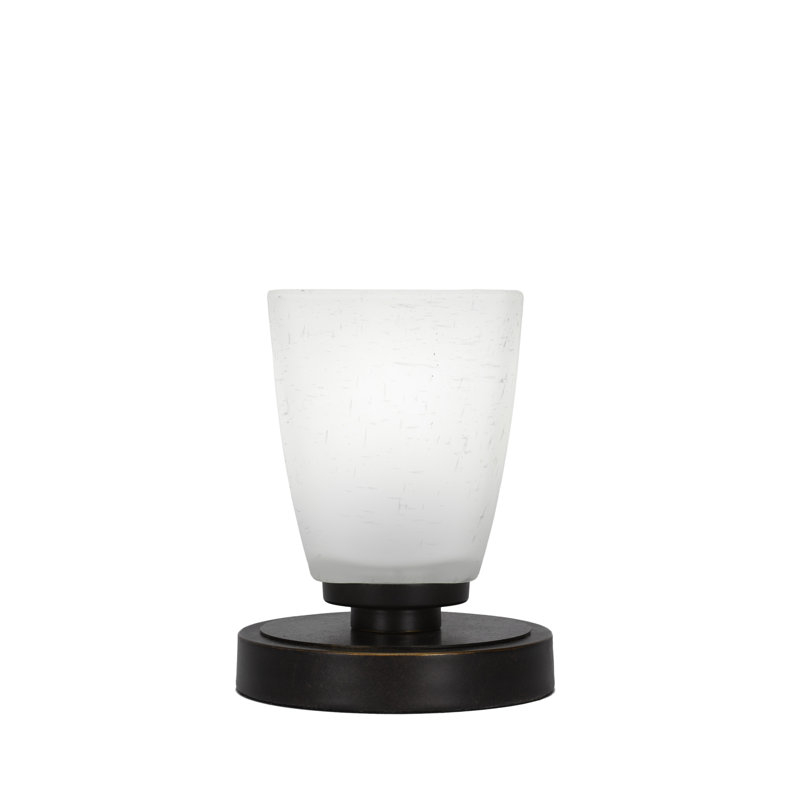 Lampe d'appoint Aneka montrée avec verre, Blanc