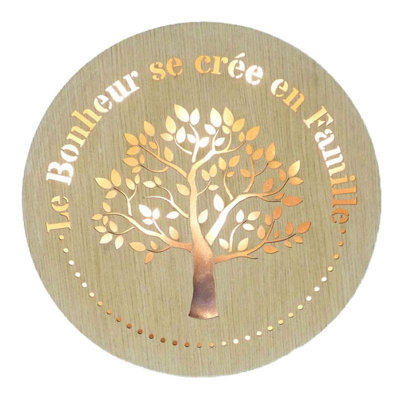 Plaque murale ronde avec arbre de vie