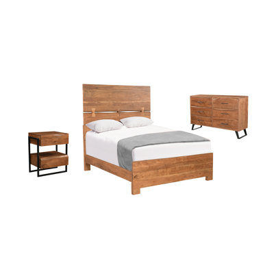 3-piece Live Edge Solid Wood Bedroom Set