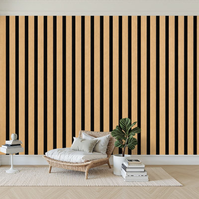 Wall Mural Peel and Stick Wallpaper made wood slats Self-Adhesive Removable Contact Paper Wall Decor for Living Room Bedroom 100"H x 144"W