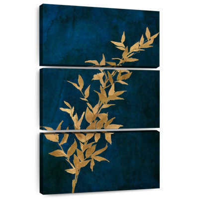 Harnek, feuilles d'or sur bleu marine II