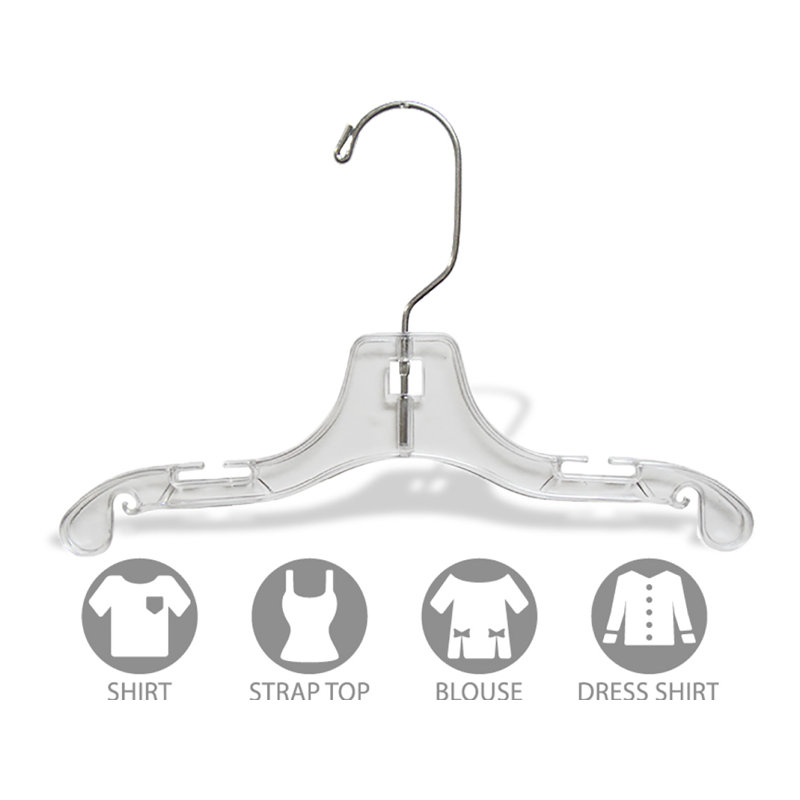 Cintre supérieur en plastique 10 "pour robe / chandail / chandail, 100
