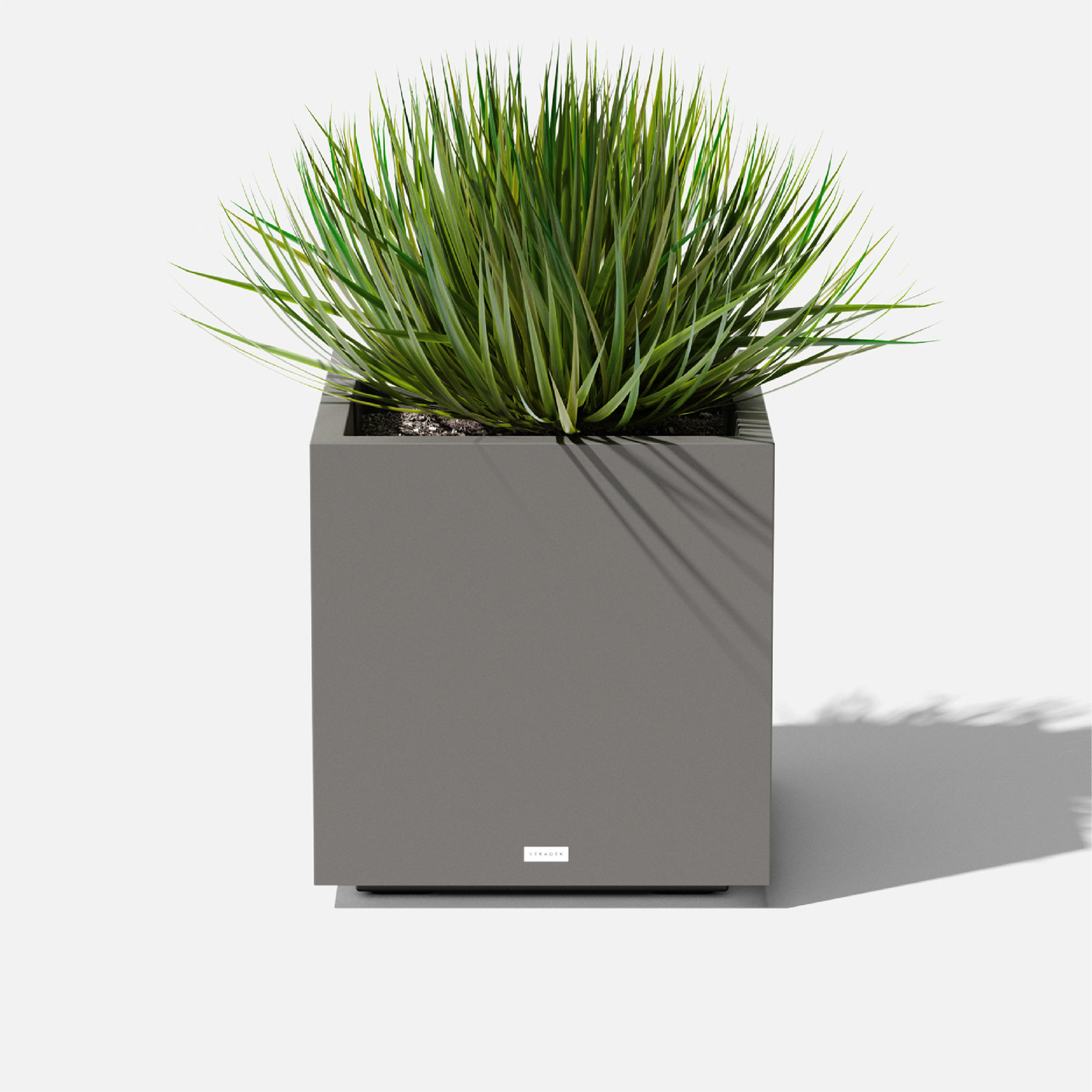Block Series Cube Planter, 22.25" H x 21" W x 21" D, Gray