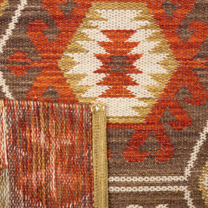 Tapis kilim en laine / polyester fait à la main Amoritta Southwestern, Rond 6 pi