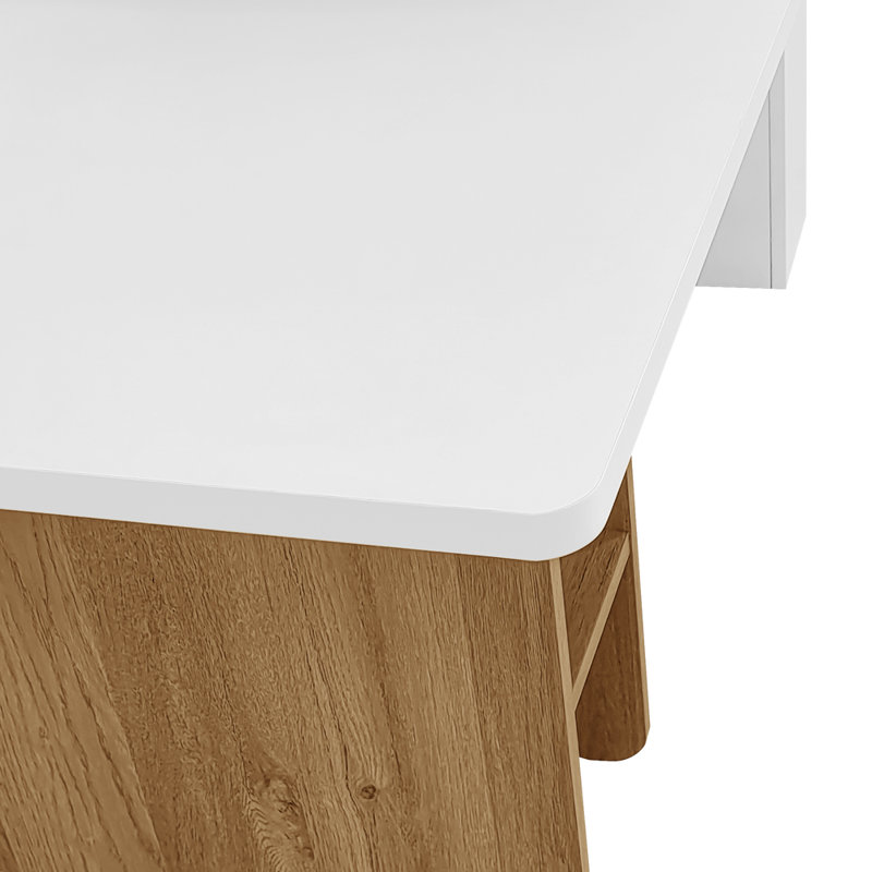 Ensemble de 2 tables basses gigognes Farmhouse, Blanc