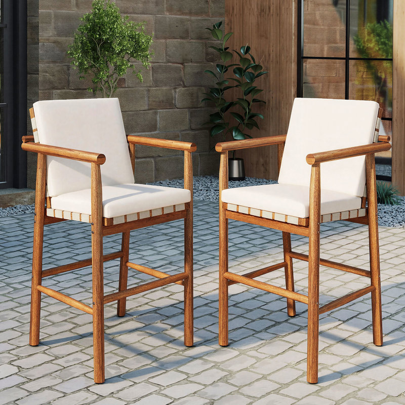 Tabourets de bar d'extérieur avec coussin