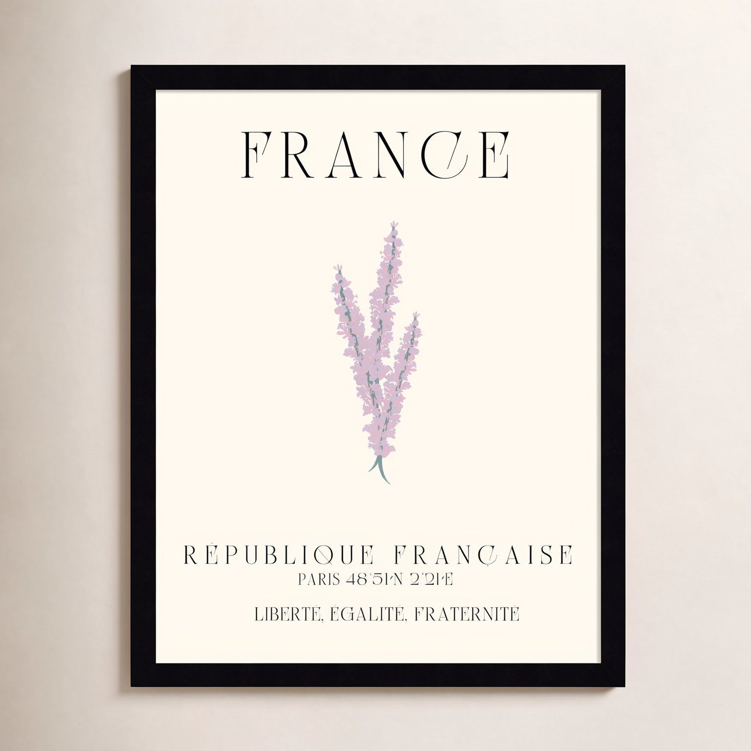 Mirando "France Travel Poster" Print, Black Framed, 17" W x 21" H x 1" D