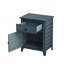 Table de chevet transitionnelle antique en placage bleu avec tiroir de rangement spacieux, parfaite pour les chambres à coucher classiques et modernes.-281629427