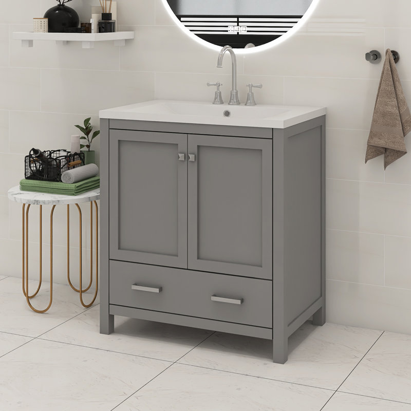 Ensemble de meuble-lavabo simple 30 po Lylla, Gris