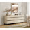 Buffet 2 en 1 avec 9 tiroirs, crédence moderne avec base en métal, armoire de rangement pour bar et salon, cuisine