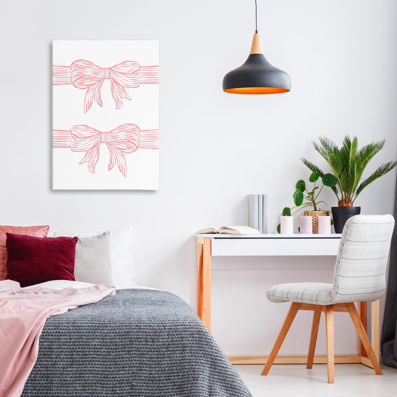 Arcs roses sur toile blanche, design par Martina Pavlova, H 24 po x l 16 po