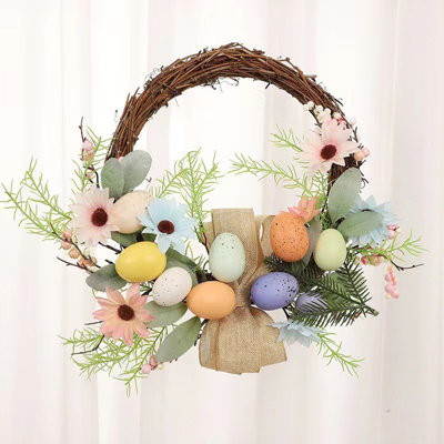 Easter Egg Wreath Simulation Home Party Scene Decoration Door Hanging