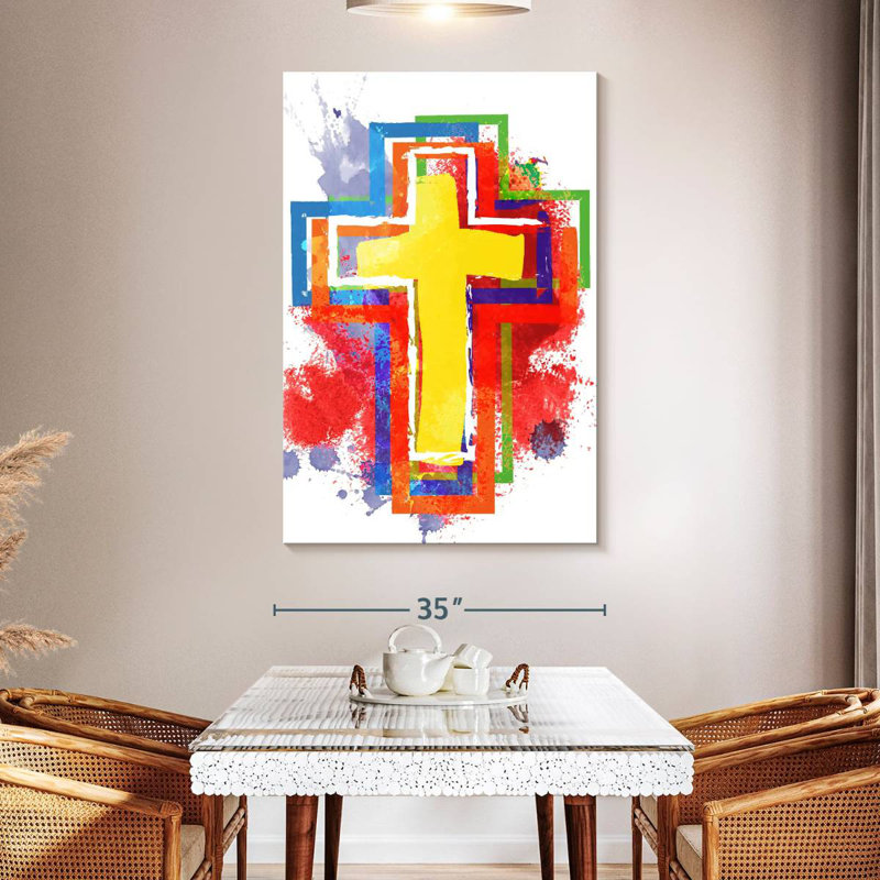 Adella Multicolor Cross, 51" H x 34" W