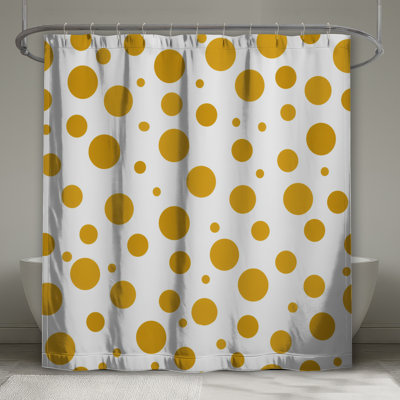 Rideau de douche à pois - Motif de décor de salle de bain moderne