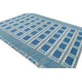 Rug & Kilim’S Scandinavian Rug In Blue And Gray With Geometric Patterns