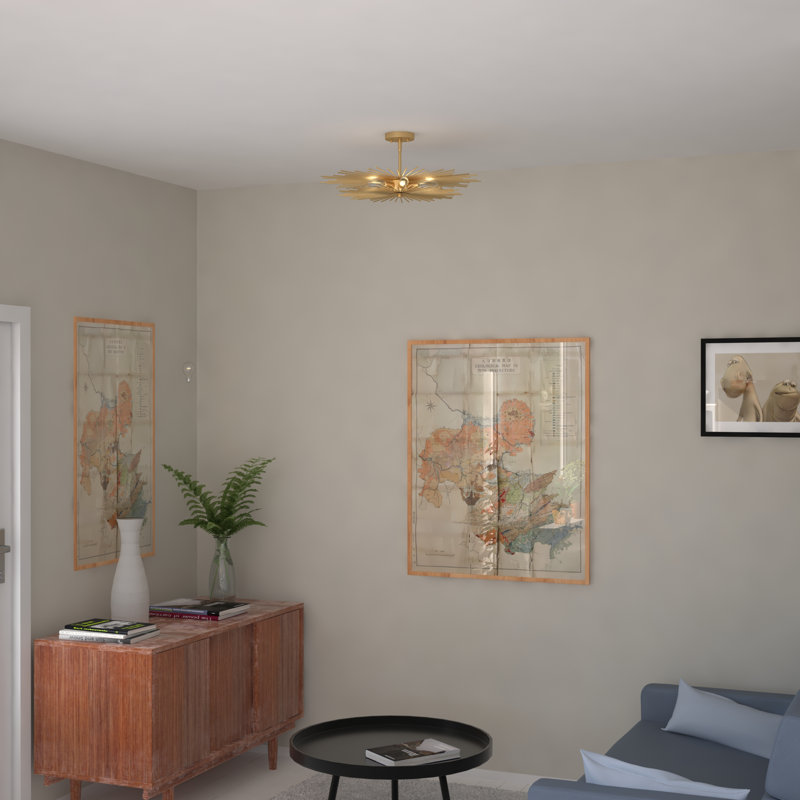 Karissa Semi Flush Mount, 9.5" H x 24" W x 24" D, Gold