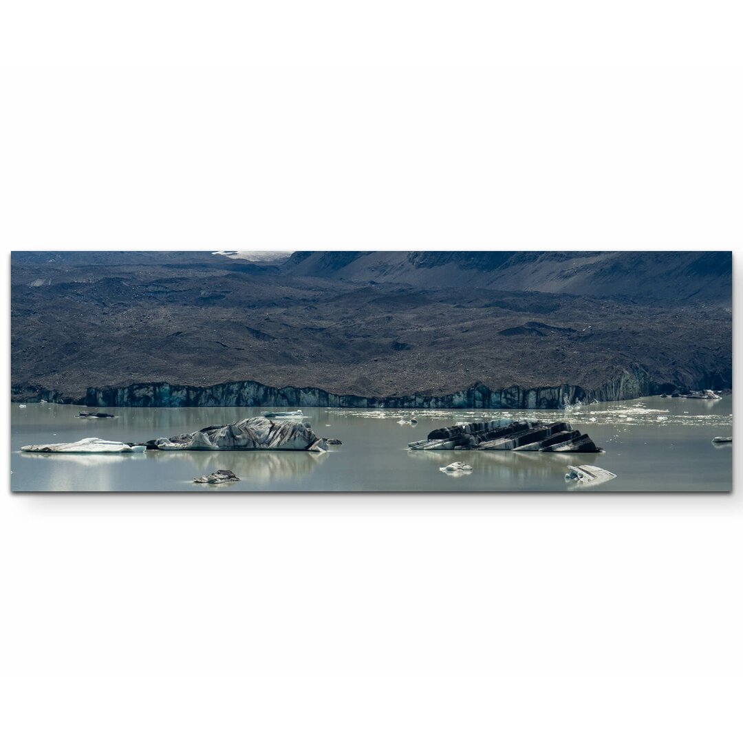 Leinwandbild Gletschersee mit schwimmenden Eisbergen – Neuseeland