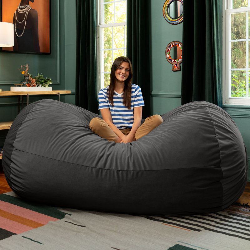Canapé à billes Grand Lounger, Velours noir