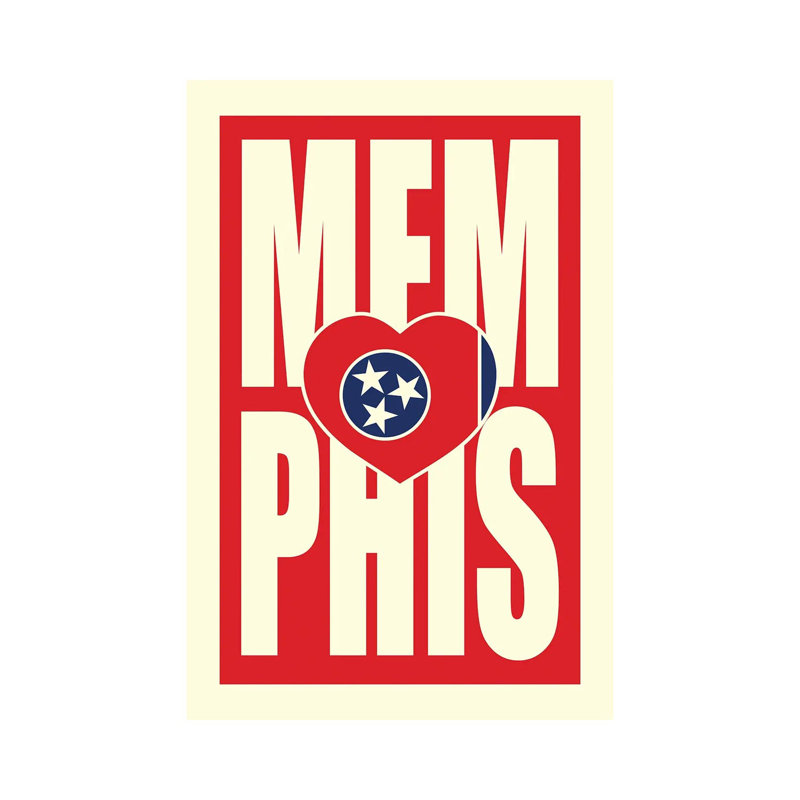 Memphis Typography Heart by Benton Park Prints - Wrapped Canvas Gallery-Wrapped Canvas Giclée, 152.5 cm H x 101.5 cm W