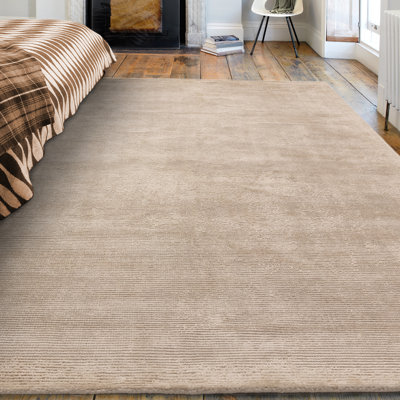 Devaney Solid Colour Hand Woven Area Rug