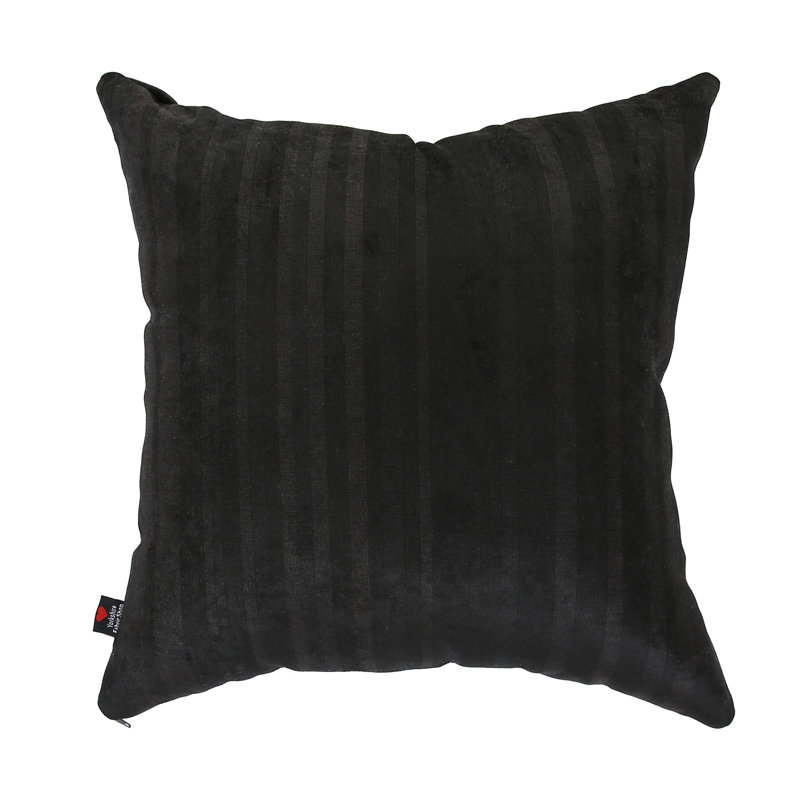 Alonzo Striped Square Throw Cushion, 55 x 55cm, Black