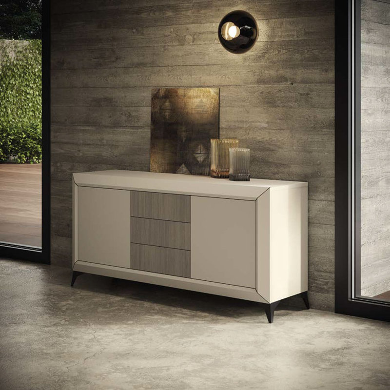 Buffet contemporain avec tiroirs centraux texturés