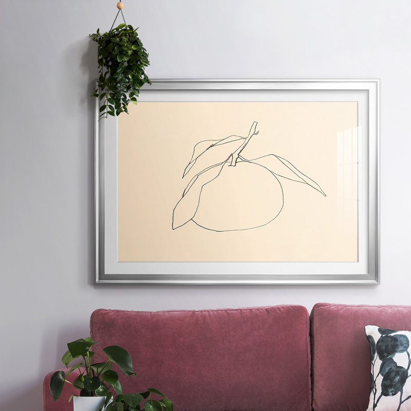 «Citrus Contour I», impression sur papier, Argent, H 19 po x l 27 po x P 1,5 po