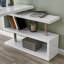 Bureau en coin multifonctionnel avec tablettes