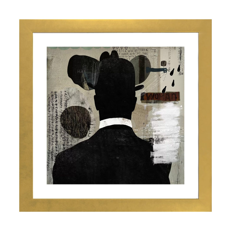 «Mystery Man» par Nikki Chu - reproduction, Encadrement doré, H 24 po x l 24 po x P 1 po