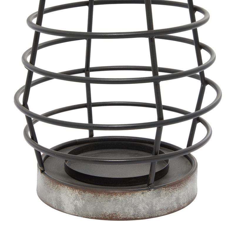 Lanterne de table en fer, H 15 po x l 10 po x P 10 po