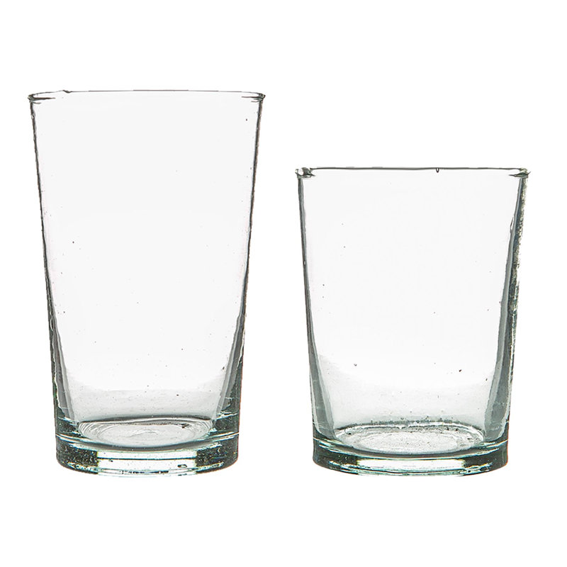 Nicola Spring - 12pc Meknes Hand-Blown Recycled Glassware Set - 325ml & 215ml, Transparent
