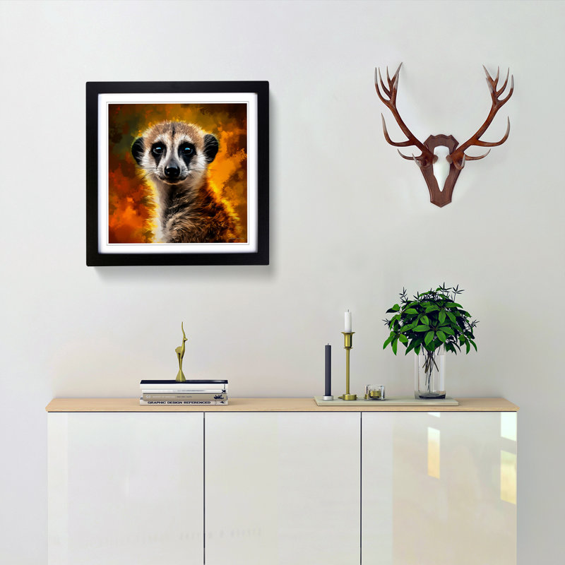 Meerkat - Framed Print, Black