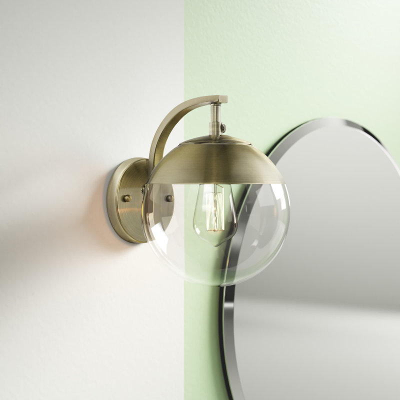 Martina Wall Sconce, Aged Brass/Frosted, Aged Brass