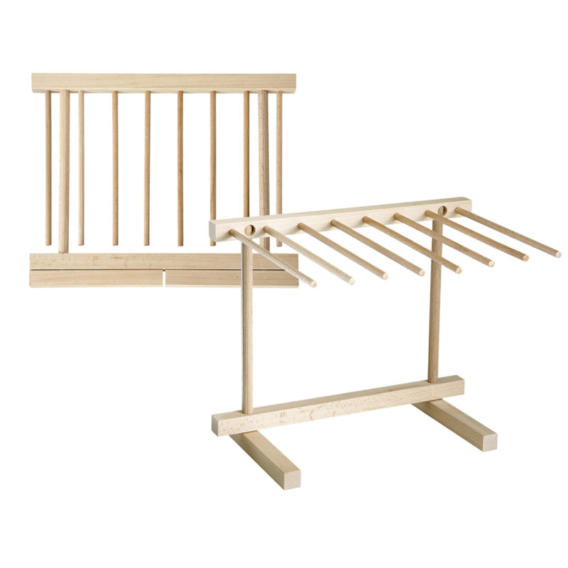 Foldable Wooden Pasta Drying Rack with Compact Storage