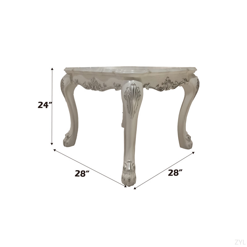 White Finish End Table