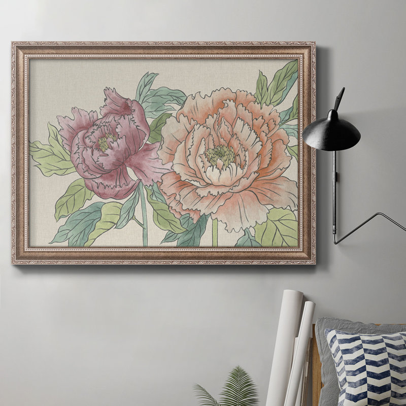Peony Blooms IV - cadre photo, impression sur toile, H 24 po x l 36 po x P 2,5 po