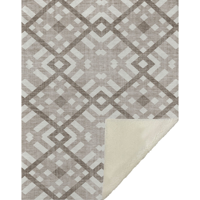 Jeté géométrique Addison Sherpa ASB616, Taupe