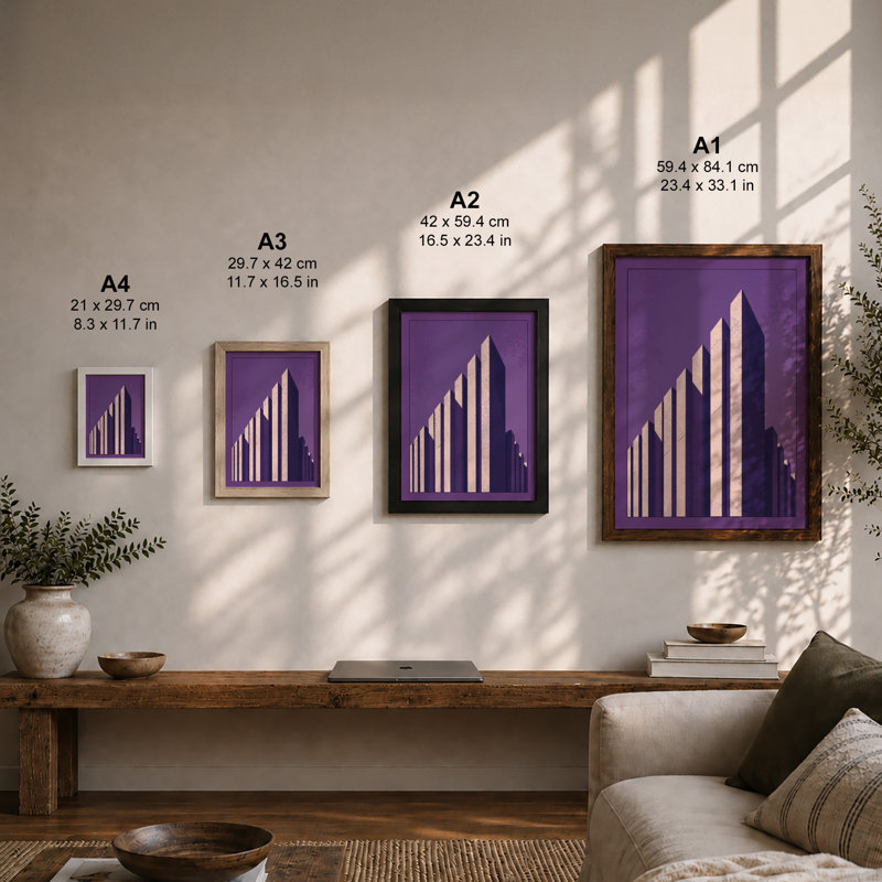 Urban Monument Art Deco - Framed Print, Oak, A3 - 42.0 x 29.7 cm