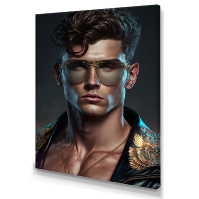 «Otelia Fashion Muscular Man With Sun Glasses III», reproduction sur toile