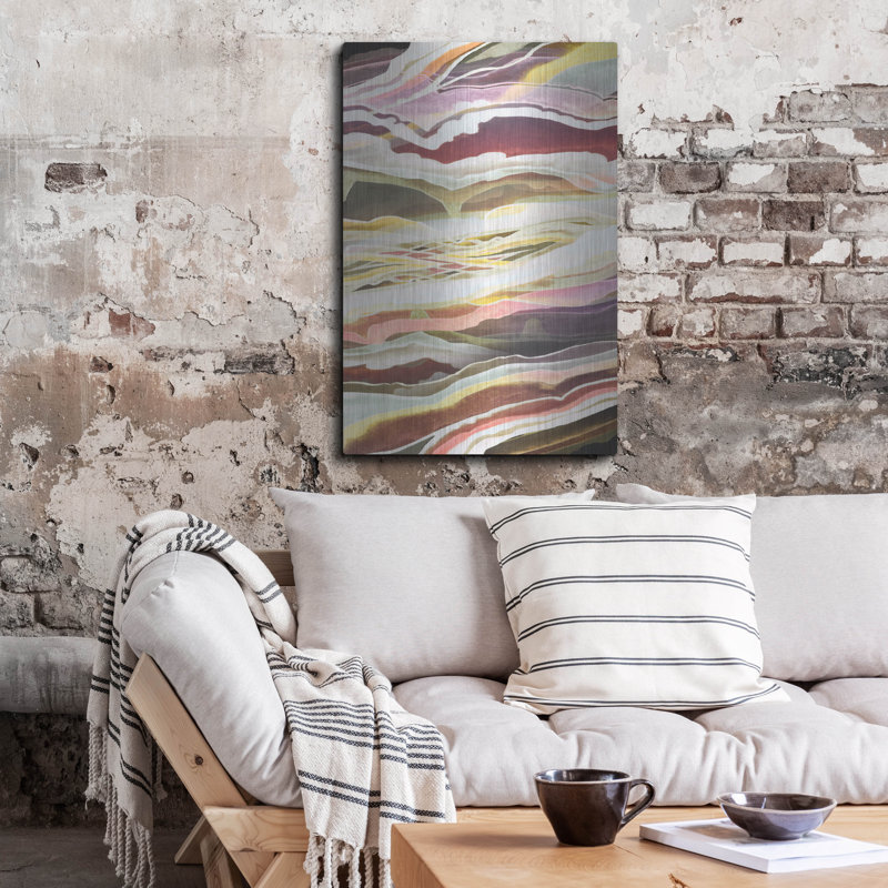 «Warm Minerals II» par Grace Popp, verre d'art mural en métal, H 36 po x l 24 po
