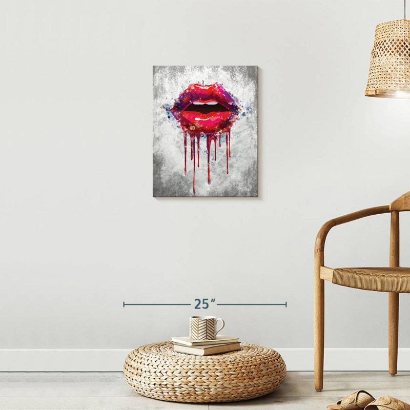 Goutte à peinture Lips, H 20 po x l 16 po x P 1,25 po