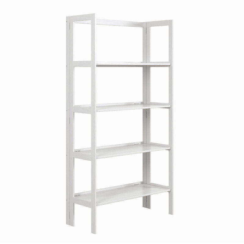 Bibliothèque pliante en bois massif, Blanc, H 63 po x l 32,6 po x P 14 po