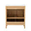 Meuble-lavabo de salle de bain avec lavabo en résine, meuble-lavabo à cadre en bois massif avec tablette réglable, organisateurs de porte d'armoire