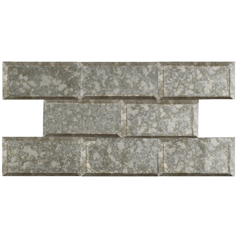 Lustre Beveled 3" x 6" Pressed Glass Singular Subway Tile