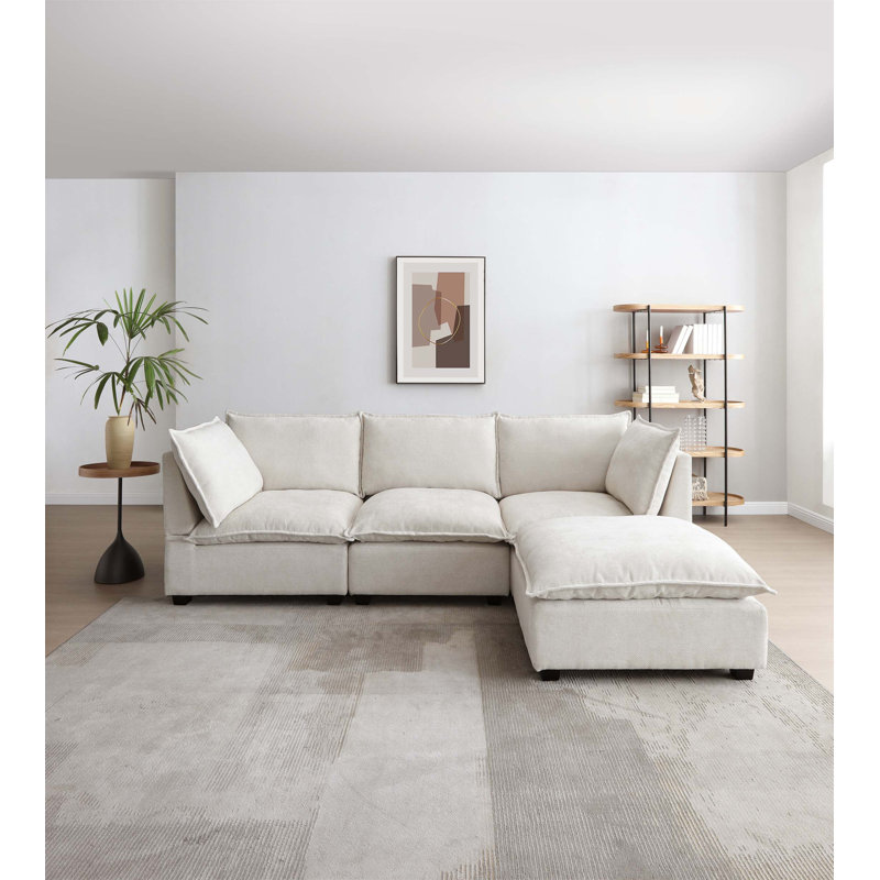 Beige Linen Sofa