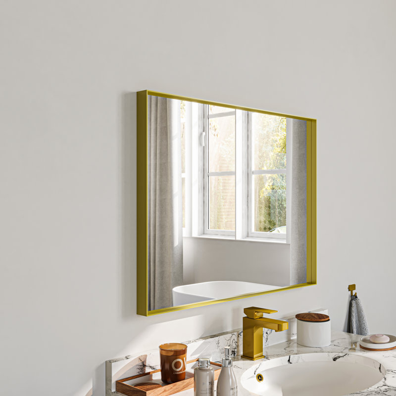Miroir de salle de bain mural, Doré, 22 po x 30 po